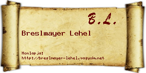Breslmayer Lehel névjegykártya